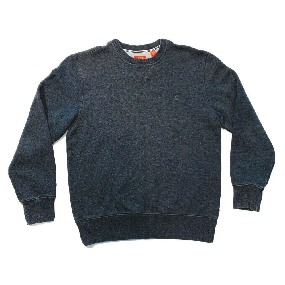IZOD Fleece Lined Pullover Sweatshirt Sweater‎ Long Sleeve Golf Dark Gray S